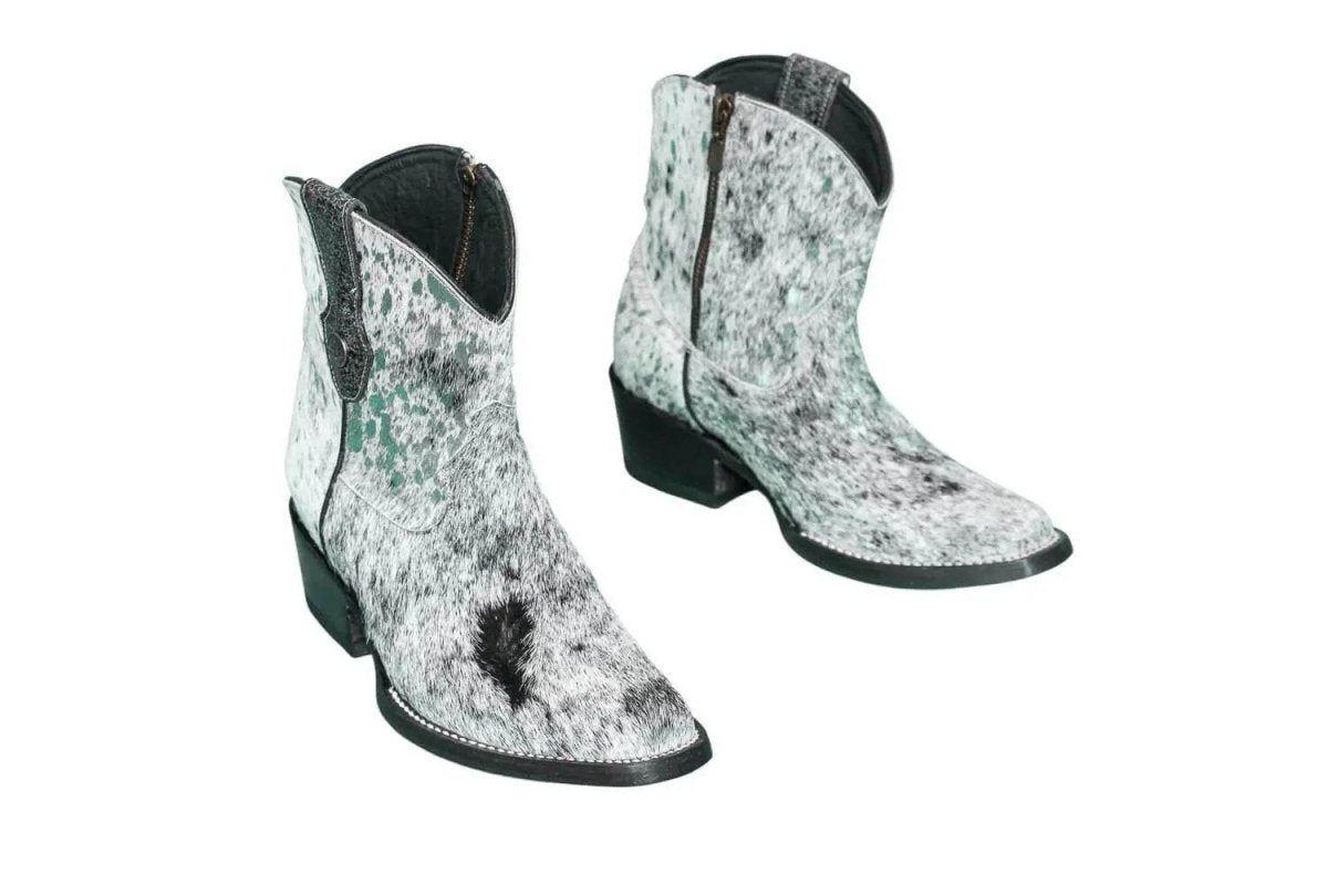 The Loretta Cowhide Boots - Turquoise Metallic Limited Edition