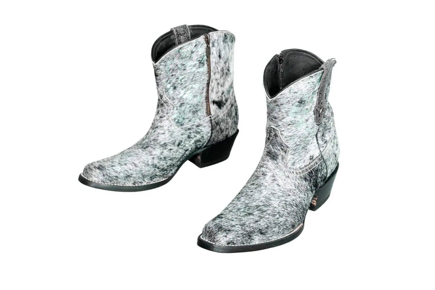 The Loretta Cowhide Boots - Turquoise Metallic Limited Edition