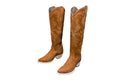The Lorraine Knee-High Western Boots – Camel Suede