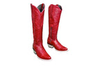 The Lorraine Knee-High Leather Boots – Red Full Grain