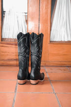 The Lorraine Knee-High Leather Boots – Black Full Grain
