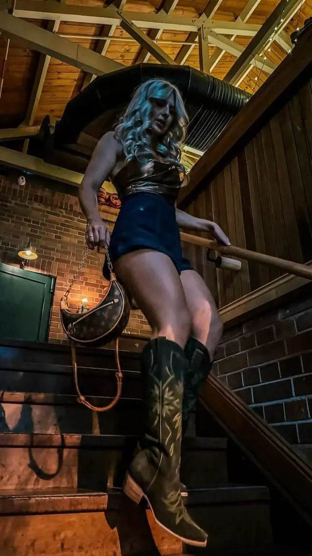 The Lorraine Knee-High Western Boots – Olive Suede