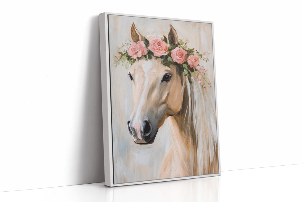 Petal-Crowned Horse Elegance