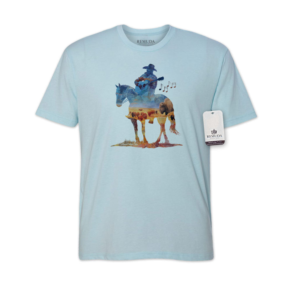 Where The Buffalo Roam - Adult Unisex Western Watercolor Tee T-Shirt