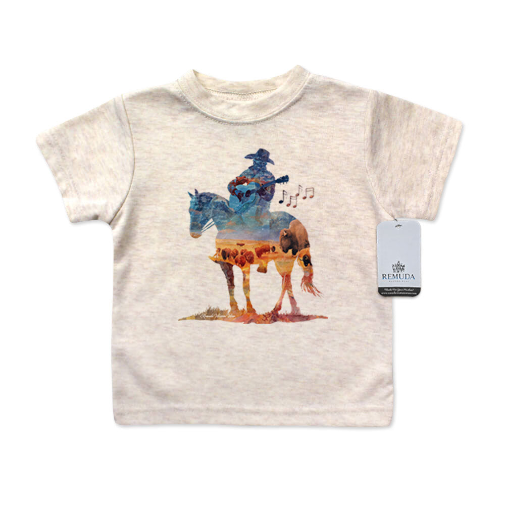 Where The Buffalo Roam - Infant Kids Watercolor Western Tee T-Shirt