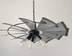 Farmhouse Windmill STATIONARY Chandelier Lighting Fixture 30"