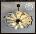 Farmhouse Windmill STATIONARY Chandelier Lighting Fixture 30"