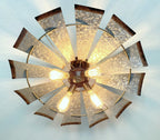Farmhouse Windmill Light Fixture STATIONARY Flush Mount Ceiling Light 30"