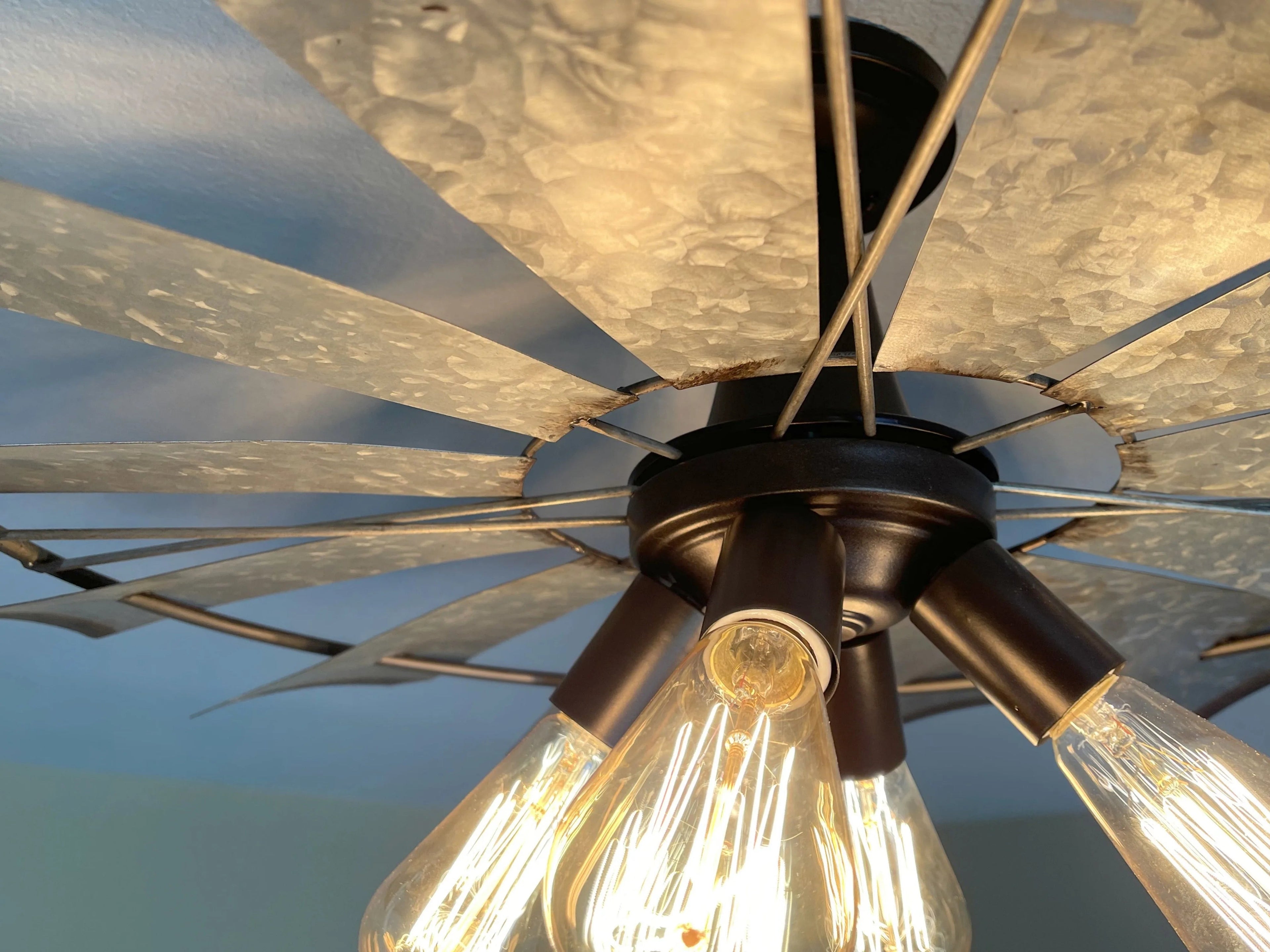 Farmhouse Windmill Light Fixture STATIONARY Flush Mount Ceiling Light 30"
