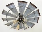 Farmhouse Windmill Light Fixture STATIONARY Flush Mount Ceiling Light 30"