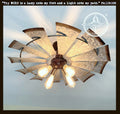 Farmhouse Windmill Light Fixture STATIONARY Flush Mount Ceiling Light 30"