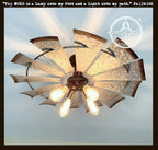 Farmhouse Windmill Light Fixture STATIONARY Flush Mount Ceiling Light 30"